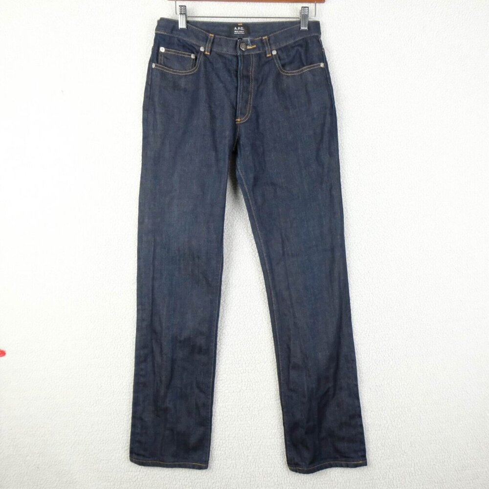 APC Jeans Mens 28X30 Blue Dark Wash Straight Leg New Cure F Heavyweight Denim